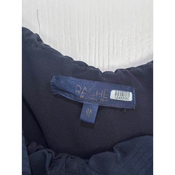 RACHEL Rachel Roy Blue Ruffled Off Shoulder 3/4 Sleeve Wear To Work Top Size 0X - Picture 6 of 6